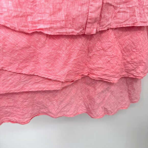 Finley Jasmine Sleeveless Tiered Linen Dress Pink woman’s size XL dress spring s - Picture 5 of 15